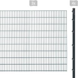 Doppelstabmattenzaun ARVOTEC "ESSENTIAL 183 zum Einbetonieren", grau (anthrazit), H:183cm, Stahl, Kunststoff, Zaunelemente, Zaunhöhe 183 cm, Zaunlänge 2 - 60 m