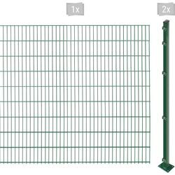 ARVOTEC Doppelstabmattenzaun "EASY 183 zum Aufschrauben" Zaunelemente Zaunhöhe 183 cm, Zaunlänge 2 - 60 m Gr. H/L: 183cm x 2 m, Pfosten: 2 St., grün (dunkelgrün)