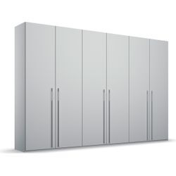 Drehtürenschrank RAUCH "Skat Pure", grau (seidengrau), B:301cm H:235cm T:63cm, Holzwerkstoff, Schränke, mit eleganten Griffstangen und praktischer Innenausstattung