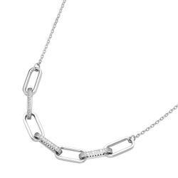 Collier "Mittelteil mit Zirkonia, Silber 925", weiß, GIORGIO MARTELLO MILANO, Halsketten, Damen, 45cm, Silber 925 (Sterlingsilber)