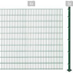 Doppelstabmattenzaun ARVOTEC "ESSENTIAL 203 zum Aufschrauben", grün (dunkelgrün), H:203cm, Stahl, Kunststoff, Zaunelemente, Zaunhöhe 203 cm, Zaunlänge 2 - 60 m