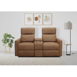 2-Sitzer HOME AFFAIRE "Daoulas, 2er-Kinosofa, TV-Sessel, Multimedia-Sofa", braun, B:167cm H:102cm T:95cm, Microfaser (100% Polyester), Sofas, Kinosofa mit Relaxfunktion, Getränkehalter und Stauraum