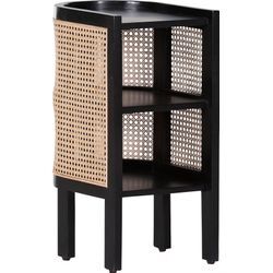 Kommode GUTMANN FACTORY "Spectra", schwarz, B:30cm H:62cm T:40cm, Massivholz, Sideboards, mit Wiener Geflecht