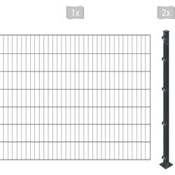 ARVOTEC Einstabmattenzaun "ESSENTIAL 140 zum Einbetonieren" Zaunelemente Zaunhöhe 140 cm, Zaunlänge 2 - 60 m Gr. H/L: 140 cm x 2 m, Pfosten: 2 St., grau (anthrazit) Zaunelemente