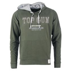 Kapuzenpullover TOP GUN "TG20213008", Herren, Gr. 4XL, grün (oliv), Obermaterial: 100% Baumwolle, Pullover Hoodie Sweatshirt