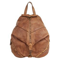 Cityrucksack SAMANTHA LOOK Gr. B/H/T: 35 cm x 33 cm x 7 cm, braun (cognac) Rucksäcke echt Leder, Made in Italy