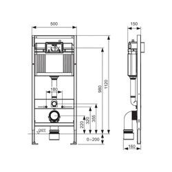 Tece base WC-Set mit WC-Betätigungsplatte Bauhöhe 1120mm, Weiß 9400400