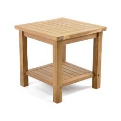 VCM Beistelltisch Blumenhocker Teakholz behandelt Balkon Terrasse 50x50cm