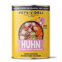 Nassfutter Huhn für Hunde - 200g ✓ getreidefrei & zuckerfrei ✓ Adult von Pets Deli