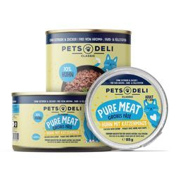 Nassfutter Huhn für Katzen - 85g ✓ getreidefrei & zuckerfrei ✓ Adult von Pets Deli