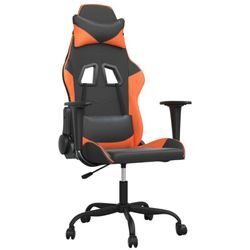 Vidaxl - Gaming-Stuhl mit Massagefunktion Schwarz und Orange Kunstleder