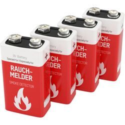 ANSMANN 4x Lithium longlife Rauchmelder 9V Block Batterien - Premium Qualität