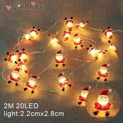 Hydm 2m 20led Santa Claus Schneeflocke Baum Led Licht String Weihnachten Dekoration Für Home 2020 Weihnachten Ornament Weihnachten Geschenk Neue Jahr