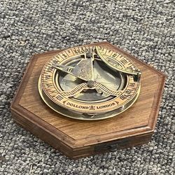 Royal Handicraft Messing-Marine-Sonnenuhr-Kompass Mit Nautischem Antik-Finish Zum Sammeln