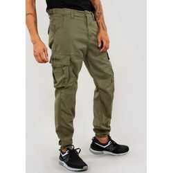 Cargohose ALPHA INDUSTRIES "Squad Pant" Gr. 30, N-Gr, grün (olive), Herren, Web, Obermaterial: 98% Baumwolle, 2% Elasthan. Futter: 100% Baumwolle, unifarben, Hosen