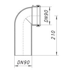 Dallmer Wand-WC-Bogen 88 DN 90 x DN 90 320087