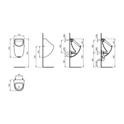 Ideal Standard Absaugeurinal Connect, Zulauf v.hi., 310x335x570mm, Weiß E567101