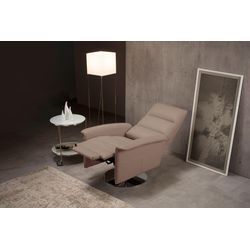 Sessel EGOITALIANO "Kelly Designsessel" Gr. Leder BULL, Drehfunktion-Relaxfunktion, B/H/T: 83 cm x 105 cm x 92 cm, beige (safari) Einzelsessel Relaxsessel drehbar, manuelle Relaxfunktion mit Push-Back-Mechanismus