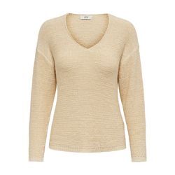 JDY V-Pullover 'More' Sandshell, Unifarben, Beige - Gr. M