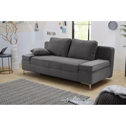 Schlafsofa JOCKENHÖFER GRUPPE "Jano", grau, B:202cm T:103cm, Sofas, klassisches Schlafsofa mit individuell, verstellbaren Armlehnen