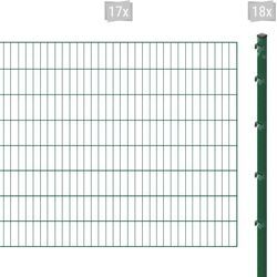 Einstabmattenzaun ARVOTEC "ESSENTIAL 160 zum Aufschrauben", grün (dunkelgrün), H:160cm, Stahl, Kunststoff, Zaunelemente, Zaunhöhe 160 cm, Zaunlänge 2 - 60 m