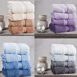 Bayali Home Set Mit 4 Hand- Und Gesichtshaar- Und Badetüchern Aus 100 % Baumwolle, Türkisches Handtuch, Weiches Baumwollhandtuch-Set