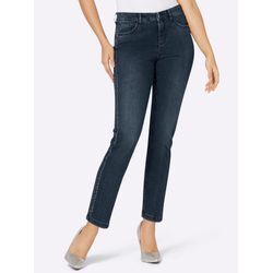 Stretch-Jeans ASCARI Gr. 18, Kurzgrößen, blau (dunkelblau) Damen Jeans