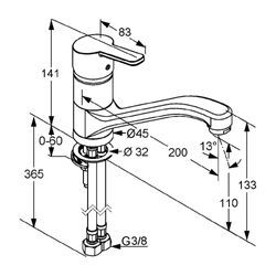 KLUDI LOGO NEO Spültisch-Einhandmischer chrom 379130575