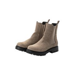 Chelsea-Boots aus Velourslederimitat, taupe, Gr.42