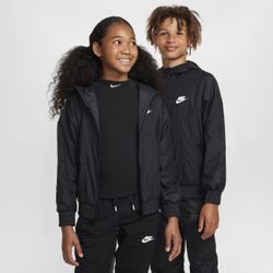 Nike Sportswear Windrunner Repel-Jacke mit Kapuze für ältere Kinder - Schwarz