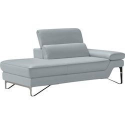 Ottomane EGOITALIANO "Princess, elegantes Designsofa mit erstklassigem Sitzkomfort", blau (himmelblau), B:177cm H:95cm T:108cm, Leder NUVOLE (Echtes Rindsleder). Halbnatürliches, halbnarbiges Rindsleder mit einer natürlichen Körnung von 1, 2 bis 1, 4 mm. Dieses Leder hat eine weiche, wachsartige Haptik mit mattem Aussehen und einem Wolkeneffekt. Es handelt sich um ein Naturleder, das die ursprüngl