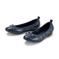 Leder-Ballerinas - Dunkelblau - Gr.: 38