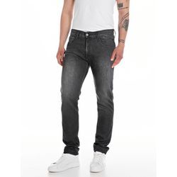 Slim-fit-Jeans REPLAY "Anbass" Gr. 30, Länge 34, grau (dunkelgrau 712), Herren, Denim/Jeans, Obermaterial: 99% Baumwolle, 1% Elasthan, Jeans