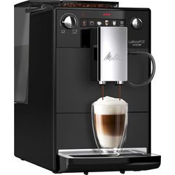 MELITTA Kaffeevollautomat "Latticia One Touch F300-100, schwarz" Kaffeevollautomaten kompakt, aber XL Wassertank & XL Bohnenbehälter schwarz (silber/schwarz)