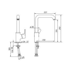 Hansa Primo Einhebelmischer Küchenarmatur 4920 Ausladung 192mm DN15 Chrom 49202203