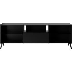 TV-Board FMD "Dark", schwarz, B:153,5cm H:40cm T:31,7cm, Sideboards, Breite 153,5 cm