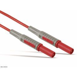 Messleitung, 2x Sicherheitsstecker, 4mm, 18AWG, rot, 0,5m