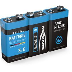 3 ANSMANN Lithium longlife Rauchmelder 9V Block Batterien - Premium Qualität