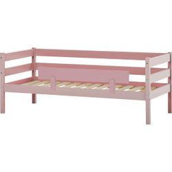 Einzelbett HOPPEKIDS "ECO Comfort Kinderbett, Kiefer Massivholz, Jugendbett inkl. Rollrost" Betten Gr. Mit Absturzsicherung, Liegefläche B/L: 70 cm x 160 cm Betthöhe: 65 cm, H3, Matratzenart, rosa (blassrosa) 70x160 cm, wahlweise in verschieden Farben Matratze Absturzsicherung