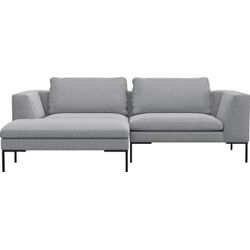 Ecksofa FLEXLUX "Loano, superbequemer Sitzkomfort durch Kaltschaum im Sitz, L-Form", grau (sophisto grau), B:244cm H:86cm T:169cm, 100% Polyester, Sofas, modernes Sofa, frei im Raum stellbar, lose Kissen, hoher Fuß