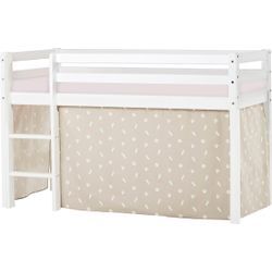 Hochbett HOPPEKIDS "ECO Dream, Kinderbett, Spielbett, Halbhohes Bett aus Massivholz", beige (weiß, beige), B:81cm H:105cm L:168cm, Kinderbett: 100% Massivholz: Nordische Kiefer, Vorhang: 100% Baumwolle, Matratzenbezug: 77% Polyester, 23% Bambusfasern, Matratze: Waterlily Matratzenkern, Hochbetten, Kinderbett Hochbett, inkl. Vorhang-Set Creator, Bettgröße & Matratze wählbar