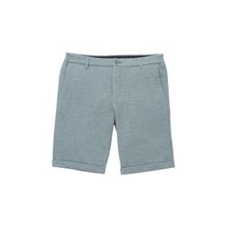 TOM TAILOR Herren Slim Chino Shorts in Melange Optik, grün, Meliert, Gr. 36