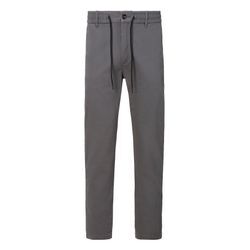 Chinohose BOSS ORANGE "Chino-Tapered-DS-1", Herren, Gr. 38, Länge 32, grau (grau020), Web, Obermaterial: 97% Baumwolle, 3% Elasthan, unifarben, casual, gerade, unten schmal, Hosen, mit Kordelzug