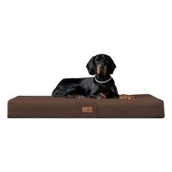 Tierlando ® FLOKI ORTHO PLUS Orthopädische Hundematte aus Plüsch & High-Tech-Velours braun 1,5 m, 13 cm, 1 m