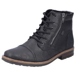 Winterstiefelette RIEKER, Herren, Gr. 42, schwarz, Lederimitat, klassisch, Schuhe, Schnürboots, Winterboots in schmaler Form