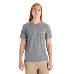 Icebreaker Merino Tech Lite II T-Shirt Cadence Paths - Mann - Gritstone Heather - Größe XXL