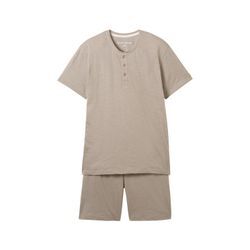 TOM TAILOR Herren Pyjama Shorty, grau, Meliert, Gr. 48