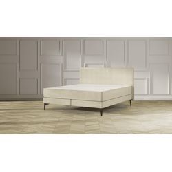 Emma Elite Boxspringbett Comfort - Beige - 160x200 cm - Kopfteil Kissen - Metall Füße