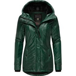 Winterjacke RAGWEAR "Monadde Bling" Gr. L (40), grün, Damen, Obermaterial: 100% Nylon, Innenfutter: 100% Polyester, Wattierung: 100% Polyester, Jacken, Glänzende warme Jacke mit Kapuze