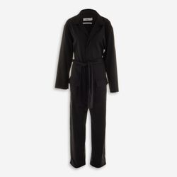 Schwarzer Jumpsuit mit Reverskragen